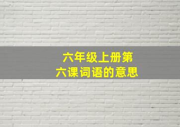 六年级上册第六课词语的意思