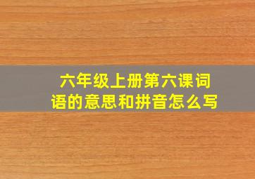 六年级上册第六课词语的意思和拼音怎么写