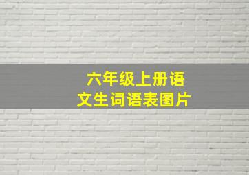 六年级上册语文生词语表图片