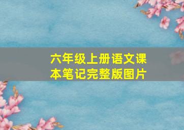 六年级上册语文课本笔记完整版图片