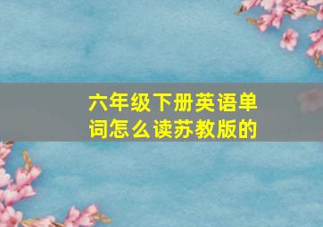 六年级下册英语单词怎么读苏教版的