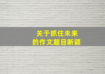 关于抓住未来的作文题目新颖