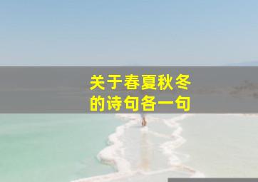 关于春夏秋冬的诗句各一句