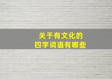 关于有文化的四字词语有哪些