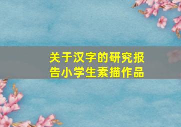 关于汉字的研究报告小学生素描作品