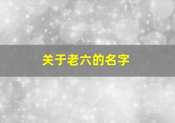 关于老六的名字