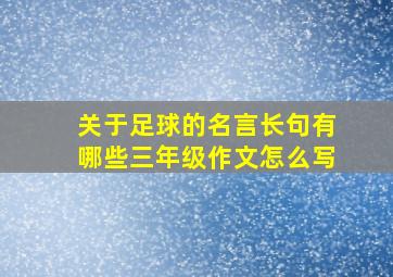 关于足球的名言长句有哪些三年级作文怎么写