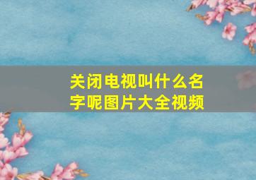 关闭电视叫什么名字呢图片大全视频