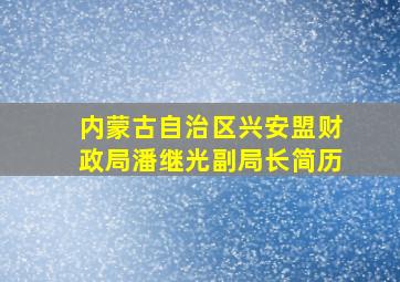 内蒙古自治区兴安盟财政局潘继光副局长简历