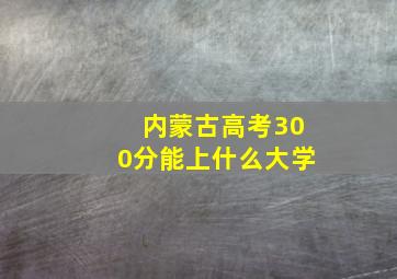 内蒙古高考300分能上什么大学