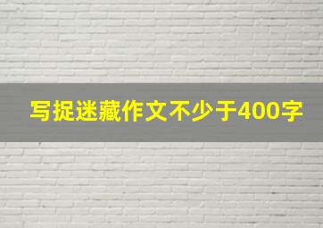 写捉迷藏作文不少于400字