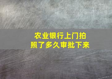 农业银行上门拍照了多久审批下来