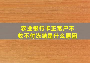 农业银行卡正常户不收不付冻结是什么原因