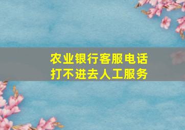 农业银行客服电话打不进去人工服务