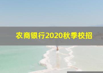 农商银行2020秋季校招