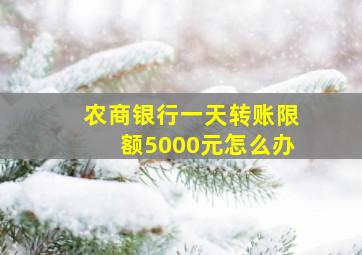 农商银行一天转账限额5000元怎么办