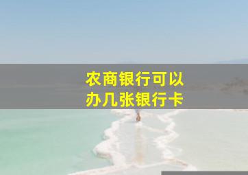 农商银行可以办几张银行卡