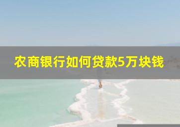 农商银行如何贷款5万块钱