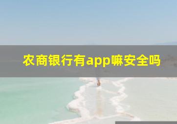 农商银行有app嘛安全吗