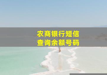 农商银行短信查询余额号码