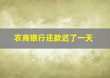 农商银行还款迟了一天