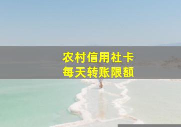 农村信用社卡每天转账限额