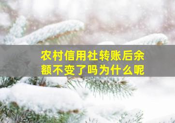 农村信用社转账后余额不变了吗为什么呢