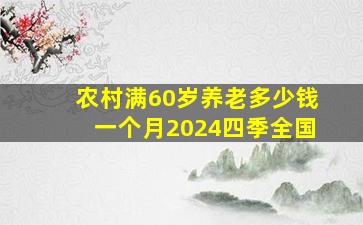 农村满60岁养老多少钱一个月2024四季全国