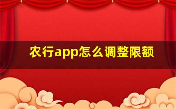 农行app怎么调整限额