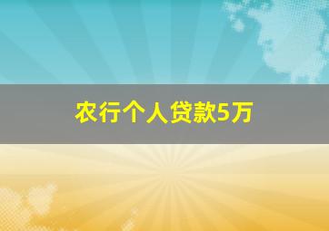 农行个人贷款5万