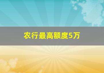 农行最高额度5万