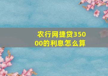 农行网捷贷35000的利息怎么算