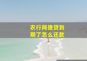 农行网捷贷到期了怎么还款