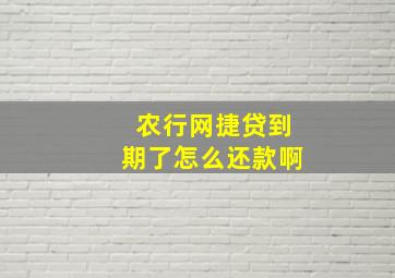 农行网捷贷到期了怎么还款啊