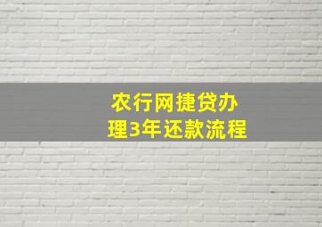 农行网捷贷办理3年还款流程