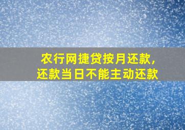 农行网捷贷按月还款,还款当日不能主动还款