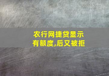 农行网捷贷显示有额度,后又被拒