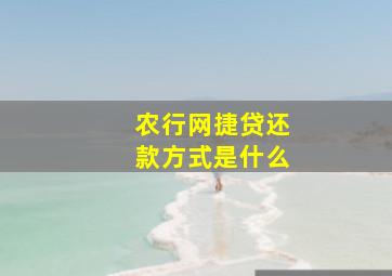 农行网捷贷还款方式是什么