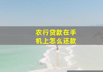 农行贷款在手机上怎么还款