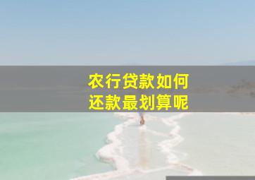 农行贷款如何还款最划算呢