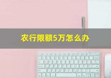 农行限额5万怎么办