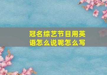 冠名综艺节目用英语怎么说呢怎么写