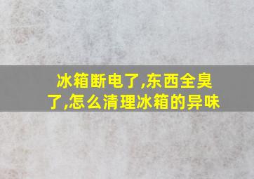 冰箱断电了,东西全臭了,怎么清理冰箱的异味