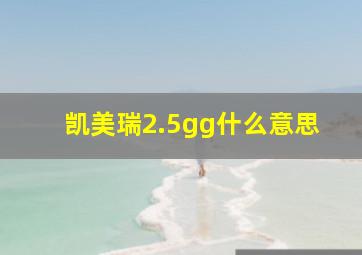 凯美瑞2.5gg什么意思