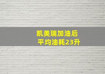 凯美瑞加油后平均油耗23升