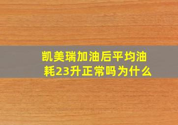 凯美瑞加油后平均油耗23升正常吗为什么