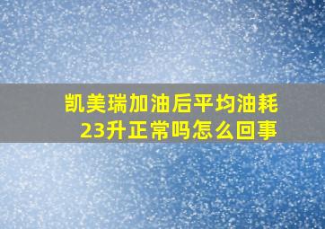 凯美瑞加油后平均油耗23升正常吗怎么回事