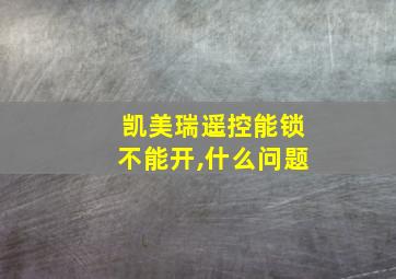 凯美瑞遥控能锁不能开,什么问题