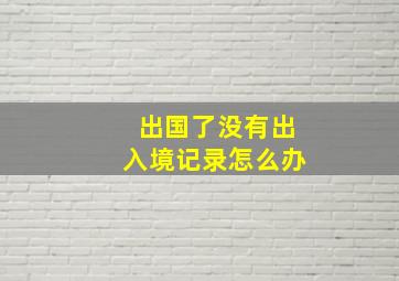 出国了没有出入境记录怎么办