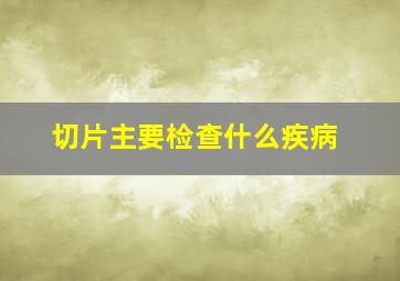 切片主要检查什么疾病